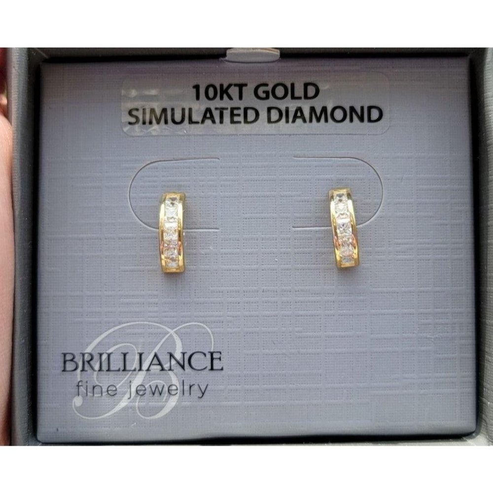 Solid 10K Gold Half Hoop Earrings